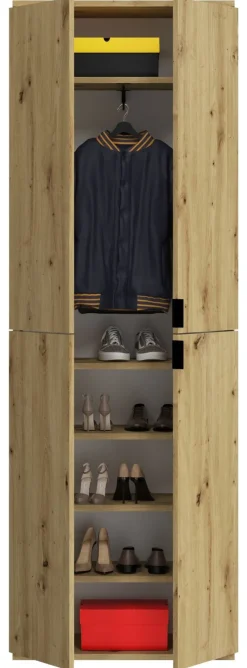 Garderobe PROJEKT Eiche Artisan Nachbildung Spiegel B/H/T: ca. 183x193x34 cm