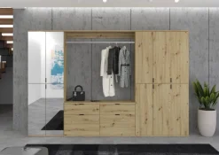 Garderobe PROJEKT Eiche Artisan Nachbildung Spiegel B/H/T: ca. 273x193x34 cm