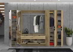 Garderobe PROJEKT Eiche Artisan Nachbildung Spiegel B/H/T: ca. 273x193x34 cm