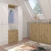Garderobe PROJEKT weiß Eiche Artisan Nachbildung weiß Hochglanz B/H/T: ca. 152x193x34 cm