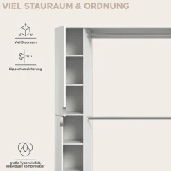 Garderobe PROJEKT X weiß weiß Hochglanz B/H/T: ca. 341x191x37 cm