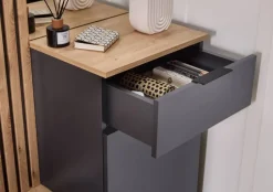 Garderobe Simple anthrazit Eiche Artisan Nachbildung B/H/T: ca. 88x195x35 cm