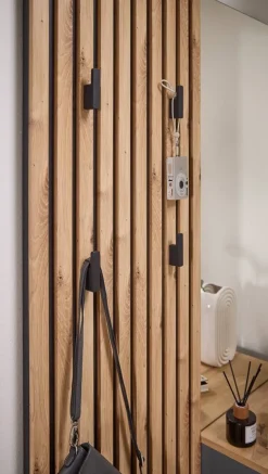 Garderobe Simple anthrazit Eiche Artisan Nachbildung B/H/T: ca. 88x195x35 cm