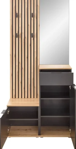 Garderobe Simple anthrazit Eiche Artisan Nachbildung B/H/T: ca. 88x195x35 cm