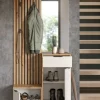 Garderobe Simple Eiche Artisan Nachbildung weiß B/H/T: ca. 88x195x35 cm