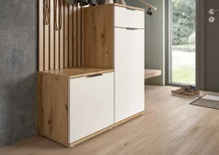 Garderobe Simple Eiche Artisan Nachbildung weiß B/H/T: ca. 88x195x35 cm