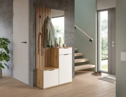 Garderobe Simple Eiche Artisan Nachbildung weiß B/H/T: ca. 88x195x35 cm
