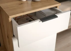 Garderobe Simple Eiche Artisan Nachbildung weiß B/H/T: ca. 88x195x35 cm