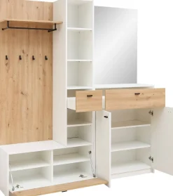 Garderobe Venlo weiß Eiche Artisan Nachbildung B/H/T: ca. 169x196x38 cm