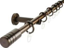 Gardinenstange bronze Aluminium ausziehbar von ca. 120 bis 210 cm 1.0 Läufe