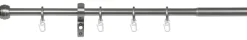 Gardinenstange Edelstahloptik Metall ausziehbar von ca. 120 bis 210 cm 1.0 Läufe