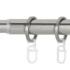 Gardinenstange Edelstahloptik Aluminium ausziehbar von ca. 120 bis 210 cm 1.0 Läufe
