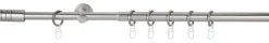 Gardinenstange Edelstahloptik Aluminium ausziehbar von ca. 120 bis 210 cm 1.0 Läufe
