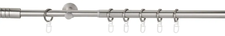 Gardinenstange Edelstahloptik Aluminium ausziehbar von ca. 120 bis 210 cm 1.0 Läufe