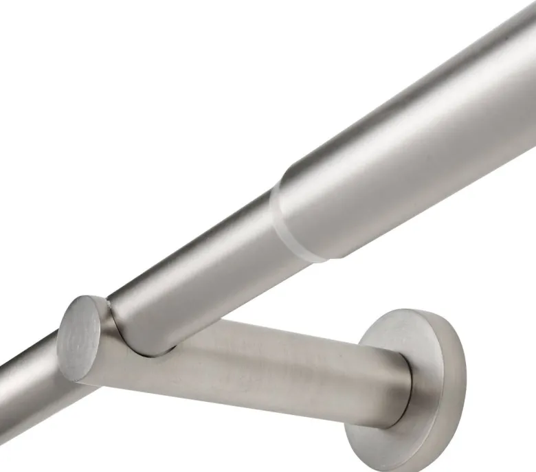 Gardinenstange Edelstahloptik Aluminium ausziehbar von ca. 120 bis 210 cm 1.0 Läufe