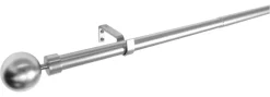 Gardinenstange Edelstahloptik Metall ausziehbar von ca. 190 bis 360 cm 1.0 Läufe