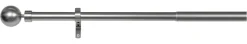 Gardinenstange Edelstahloptik Metall ausziehbar von ca. 190 bis 360 cm 1.0 Läufe