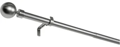 Gardinenstange Edelstahloptik Metall ausziehbar von ca. 190 bis 360 cm 1.0 Läufe