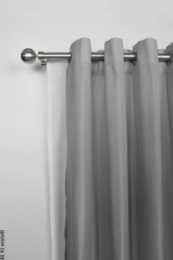 Gardinenstange Edelstahloptik Metall ausziehbar von ca. 190 bis 360 cm 2.0 Läufe
