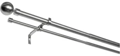 Gardinenstange Edelstahloptik Metall ausziehbar von ca. 190 bis 360 cm 2.0 Läufe