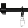 Gardinenstange schwarz Aluminium ausziehbar von ca. 130 bis 240 cm 1.0 Läufe