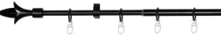 Gardinenstange schwarz Aluminium ausziehbar von ca. 130 bis 240 cm 1.0 Läufe