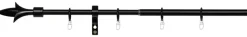 Gardinenstange schwarz Aluminium ausziehbar von ca. 130 bis 240 cm 1.0 Läufe