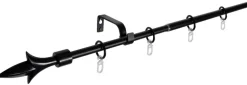 Gardinenstange schwarz Aluminium ausziehbar von ca. 130 bis 240 cm 1.0 Läufe