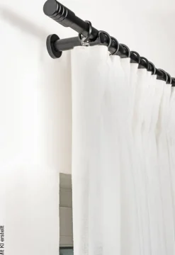 Gardinenstange schwarz Aluminium ausziehbar von ca. 120 bis 210 cm 1.0 Läufe