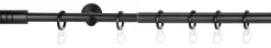 Gardinenstange schwarz Aluminium ausziehbar von ca. 120 bis 210 cm 1.0 Läufe