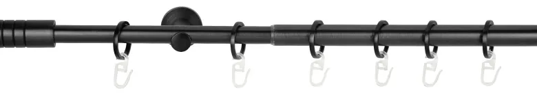 Gardinenstange schwarz Aluminium ausziehbar von ca. 120 bis 210 cm 1.0 Läufe