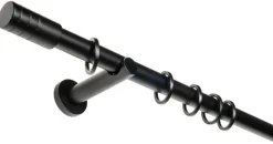 Gardinenstange schwarz Aluminium ausziehbar von ca. 120 bis 210 cm 1.0 Läufe