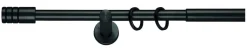 Gardinenstange schwarz Aluminium ausziehbar von ca. 120 bis 210 cm 1.0 Läufe