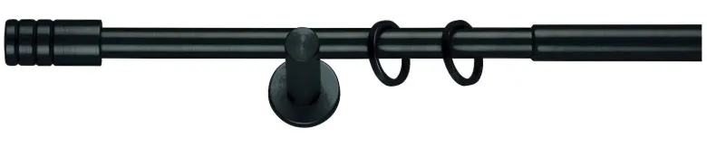Gardinenstange schwarz Aluminium ausziehbar von ca. 120 bis 210 cm 1.0 Läufe