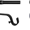 Gardinenstange schwarz Metall ausziehbar von ca. 120 bis 210 cm 1.0 Läufe
