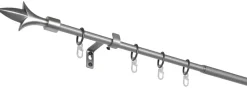 Gardinenstange silber Aluminium ausziehbar von ca. 130 bis 240 cm 1.0 Läufe