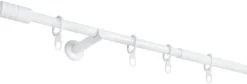 Gardinenstange weiß Aluminium ausziehbar von ca. 160 bis 280 cm 1.0 Läufe
