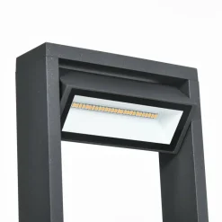 Gartenlampe mit LED dunkelgrau Aluminium Glas Gummi B/H/L: ca. 5x90x16 cm