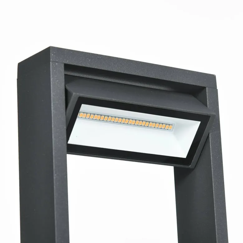 Gartenlampe mit LED dunkelgrau Aluminium Glas Gummi B/H/L: ca. 5x90x16 cm