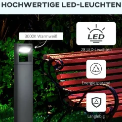 Gartenlampe mit LED dunkelgrau Aluminium Glas Gummi B/H/L: ca. 5x90x16 cm
