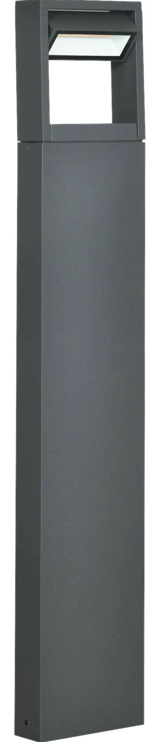 Gartenlampe mit LED dunkelgrau Aluminium Glas Gummi B/H/L: ca. 5x90x16 cm