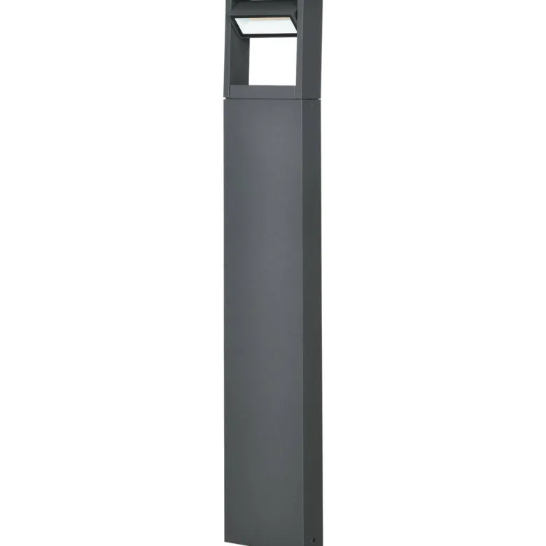 Gartenlampe mit LED dunkelgrau Aluminium Glas Gummi B/H/L: ca. 5x90x16 cm