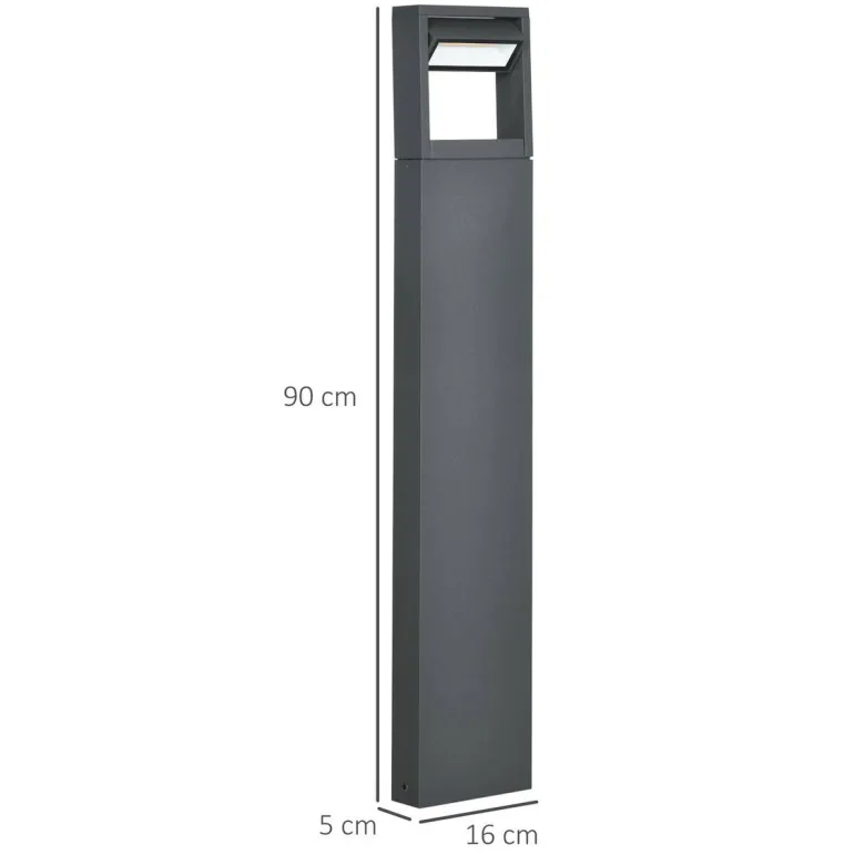 Gartenlampe mit LED dunkelgrau Aluminium Glas Gummi B/H/L: ca. 5x90x16 cm