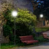 Gartenlaterne mit LED schwarz Kunststoff Edelstahl H/D: ca. 177x27 cm