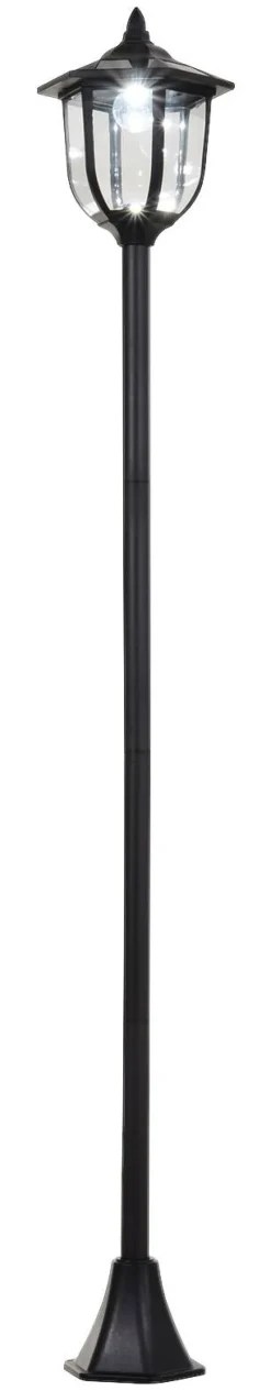 Gartenlaterne mit LED schwarz Kunststoff Edelstahl H/D: ca. 177x27 cm