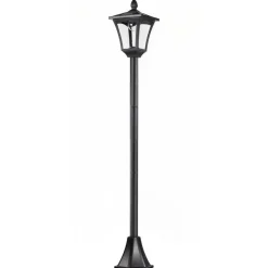 Gartenlaterne schwarz Edelstahl Kunststoff B/H/L: ca. 18x160x18 cm