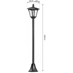 Gartenlaterne schwarz Edelstahl Kunststoff B/H/L: ca. 18x160x18 cm