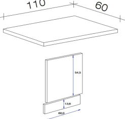 Geschirrspüler- Frontset Samoa weiß Eiche Nachbildung B/H/T: ca. 100x85x60 cm