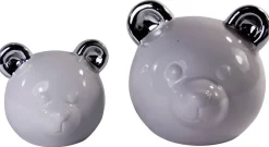 Glas-Art Deko-Figur silber Keramik