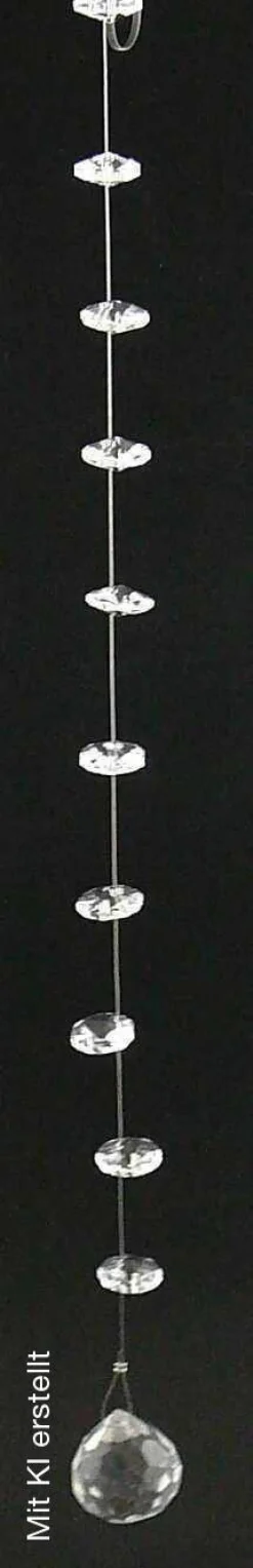 Glas-Art Deko-Kette klar Glas B/H/L: ca. 2x2x120 cm